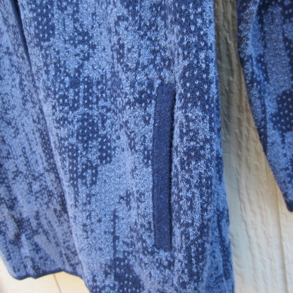 J Jill Pure Jill Cardigan Women's S  Long Blue Knit Patchwork Snap Front Pockets - Picture 5 of 16